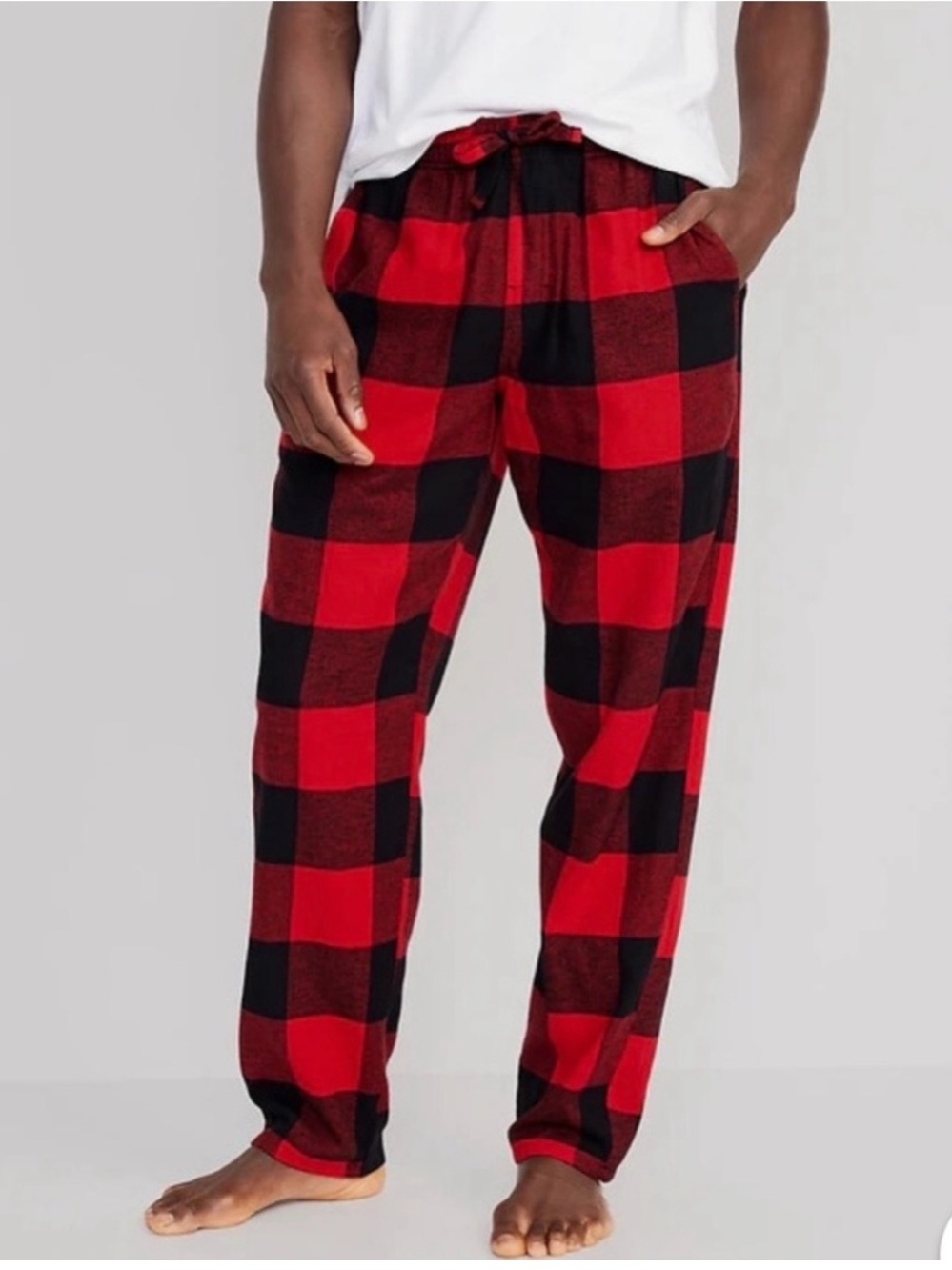 Men's Old Navy Red and Black Buffalo Plaid Lounge Pants